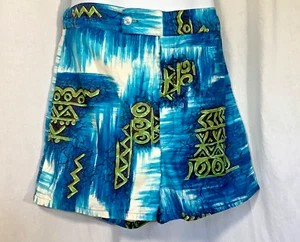 vintage Swim Trunks bathing suit Hawaiian Sands tiki Aloha surf shorts 34 M blue - Picture 1 of 8