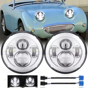 Pair 7" Inch LED Headlights Hi/Low Beam Projector for Austin Healey Sprite 58-70 - Picture 1 of 17