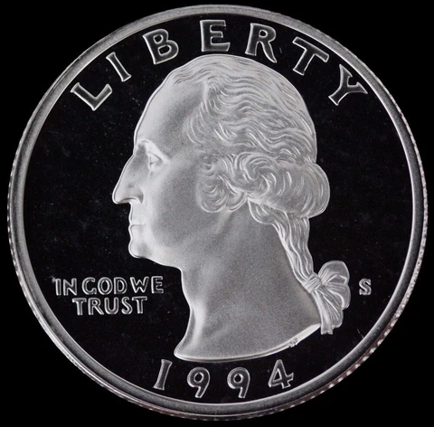 1994 S Washington Quarter Gem Deep Cameo Clad PROOF US Mint Coin Cover