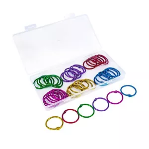 30Pack 1 Inch Loose Leaf Binder Rings Colorful for Index Cards Book Rings - Picture 1 of 5