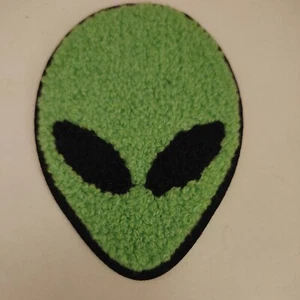 Alien Face Varsity Style Embroidered Iron / Sew-On Patch - Picture 1 of 2