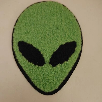 Alien Face Varsity Style Embroidered Iron / Sew-On Patch   - Image 1 of 2