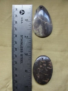 Lot of Two Mixed Gemstone Focal Component Bead Drop Pendants - Picture 1 of 1