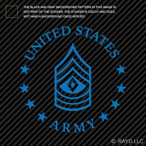 E-8 Primer Sargento Ejército de Estados Unidos Rango Pegatina Troquelada Calcomanía 1SG OR-8 E8 Foto 1 de 1