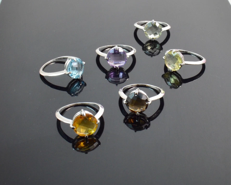 Anelli in Pietra Dura e Argento 925. Made in Italy - Immagine 1 di 1