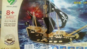 3D Puzzle Ancient Pirate Ship Ages 8 and up. - Picture 1 of 8