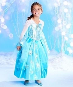 NEW~ORIGINAL DISNEY VERSION~SIZE 7/8~FROZEN ELSA GOWN~A+Quality!~RETIRED DELUXE - Picture 1 of 3