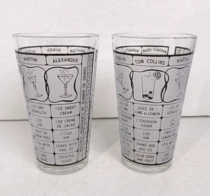 Lote de 2 recetas de vajilla de bar vasos mezcladores coctelera vintage - Imagen 1 de 13