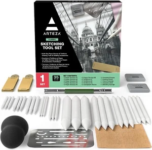 ARTEZA Kit de Dibujo para Adultos, Juego de 35 Herramientas de Dibujo + Accesorios de Detalle - Imagen 1 de 6