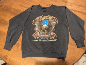 Harley Davidson 3D Emblem Crewneck Cut Tag 1991 Authentic S Small  - Bild 1 von 8