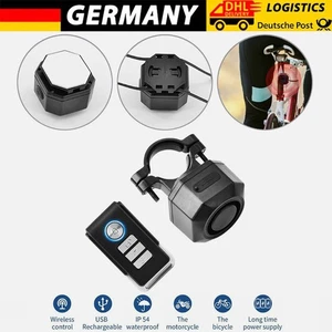 USB 5V Fahrrad Drahtlos Alarmanlage Anti Theft Erschütterungs mit Fernbedienung - Bild 1 von 12