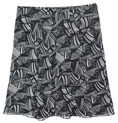 Falda para mujer LE SUIT ligera de poliéster línea A geométrica negra blanca 14 Foto 1 de 4