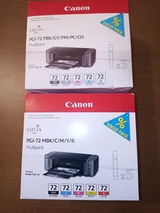 Set Completo di 10 Cartucce Canon PGI-72 PBK/GY/PM/PC/CO/-MBK/C/M/Y/R con Chip - Afbeelding 1 van 3