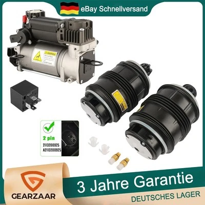 Luftfederung Kompressor + Paar Hinten Luftfedern für Mercedes E-Klasse W211 S211 - Bild 1 von 4