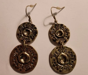 Goldtone 12 Ga. Dangle Earrings 2.5 " - Picture 1 of 4