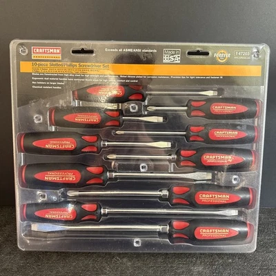Nos USA Professional Sears Craftsman 10pc Slotted Phillips Screwdriver Set 47203 - Image 1 of 4