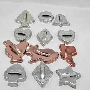 Vtg Copper And Aluminum Cookie Cutters Farmhouse Decor Santa And More - Picture 1 of 9