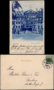 Ansichtskarte Chemnitz Kinder am Saxonia-Brunnen - Blaudruck 1899 - Bild 1 von 3