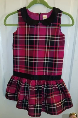 Vestido Gymboree Niñas, Talla 8, Negro y Magenta Cuadros Foto 1 de 3