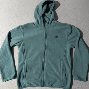 New Balance Sweatshirt Mens Medium Green Full Zip Fleece Hoodie Athleisure - Picture 1 of 7