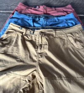 Prana Breathe Shorts Mens Size 2XL 3 Pair Red, Tan, & Blue Cargo - Picture 1 of 22