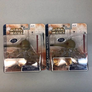 2 Star Wars Clone Wars Separatist Forces Spider Droids NISB TOUGH TO FIND CLEAN - Picture 1 of 5