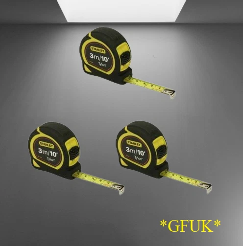 Stanley 3M OPP Tape Measure 10FT Pocket Tape Belt Clip 3 Pack