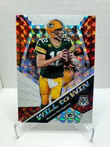 2020 Panini Mosaic Football AARON RODGERS Will To Win #WW11 Silver Mosaic Prizm - Bild 1 von 2