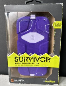 Griffin Survivor iPhone 5 iPhone 5s iPhone SE Case w/Holster Belt Clip - Purple - Picture 1 of 4