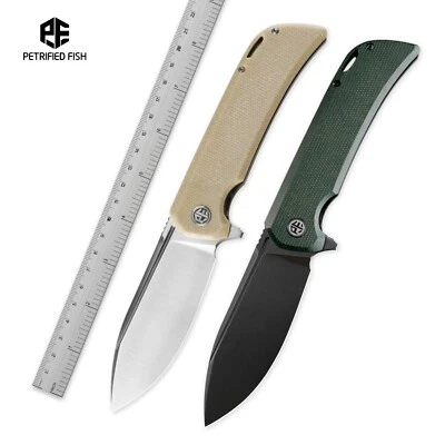 Petrified Fish PFB05 Tunny,14C28N Steel Blade,G10/Micarta Handle,Folding knife
