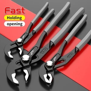 Water Pump Pliers Quick-Release Plumbing Pliers Wrench Adjustable Water Pipes UK - Picture 1 of 14