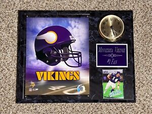 Minnesota Vikings #1 Fan Wall Plaque Photo Card Clock 12x15 NFL FOOTBALL Helmet