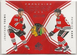 2018 2018-19 SP inchiostro autentico franchising #145 Jonathan Toews Patrick Kane 097/199 - Foto 1 di 2