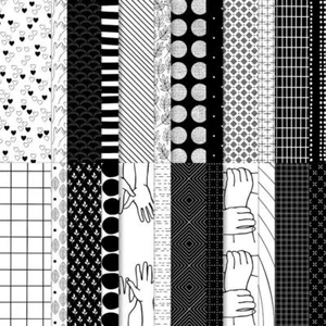 Stampin Up * ALL TOGETHER * 12 Sheets of 6x6 DSP, BLACK/WHITE ONLY - Picture 1 of 1