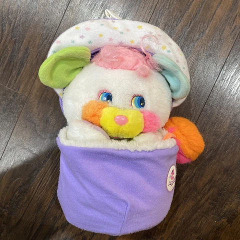 Vintage 1986 Popples Baby Bibsy with Booties, bonnet & Bib popple PLUSH Cover
