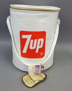 NWT Vintage Nappy Buckateer Pepsi 7UP swag vinyl insulated thermo cooler bag - Picture 1 of 6