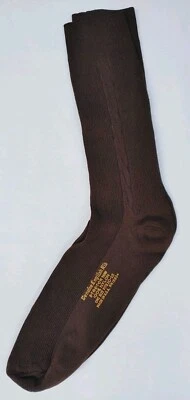 Винтажный подлинный английский ребро эластичной нейлона носки коричневый США 10-13 - Изображение 1 из 4