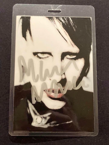 MARILYN MANSON BAND SIGNED AUTOGRAPH RARE VIP ALL ACCESS PASS LAMINATE Cover