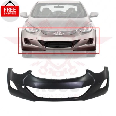 New Front Bumper Cover Primed Fits 2011-2013 Hyundai Elantra Sedan HY1000185 - Imagem 1 de 4