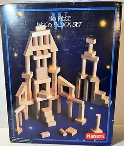 1993 Playskool 110 Piece Wood Block Set Complete - Picture 1 of 5