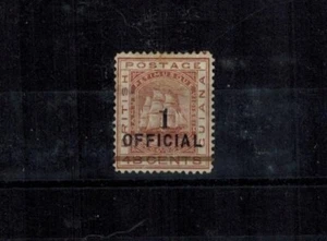 British Guiana 1881 SG 154 1 on 48C Red Brown Official w/Bar MOG HR F CV L200 - Picture 1 of 2