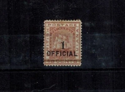 British Guiana 1881 SG 154 1 on 48C Red Brown Official w/Bar MOG HR F CV L200 - Image 1 of 2