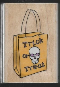 INKADINKADO rubber stamp TRICK OR TREAT BAG - Picture 1 of 2