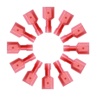 100pcs Insulated Electrical Wire Terminal Spade Crimp Connector 16-22 Gauge Male - Image 1 of 4