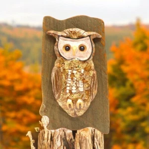 Vintage Owl Wall Art 1970s Wood Retro Mid Century MCM 70s Brown - Picture 1 of 6