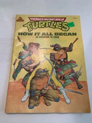 1988 Teenage Mutant Ninja Turtles How It All Began Coloring Book Softcover Foto 1 de 4
