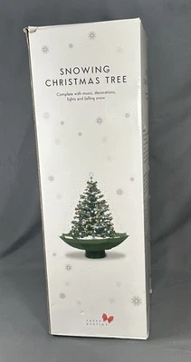 Paper Destiny Snowing Christmas Tree Umbrella Base Green 32" Lights/Songs NEW - Image 1 of 4
