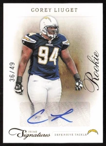 2011 Panini Prime Signatures Auto Gold 36/49 Corey Liuget #185 Rookie Chargers - Picture 1 of 2