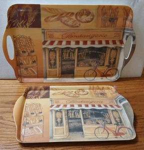 Home Essentials Melamine Serving Trays 2pc Italian Bakery - Picture 1 of 4