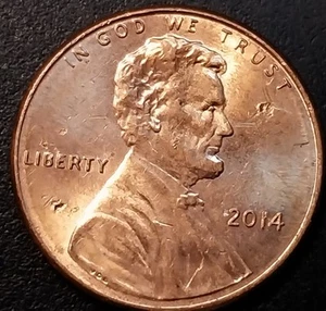 Grease Struck Through Error 2014 P Lincoln Cent-   - Picture 1 of 5